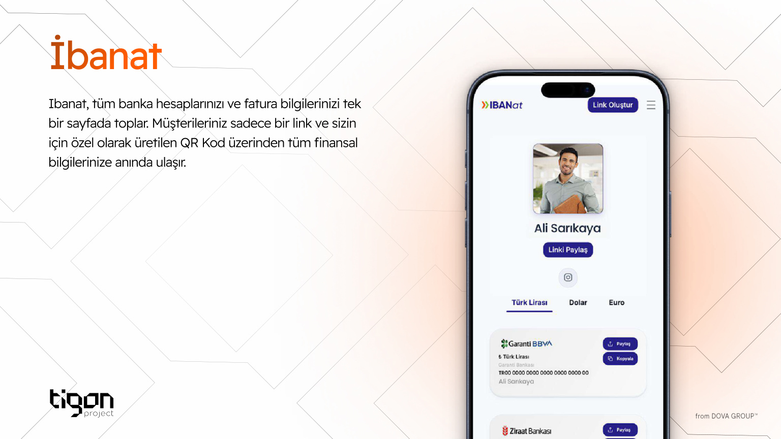 Ibanat mobil arayüzü